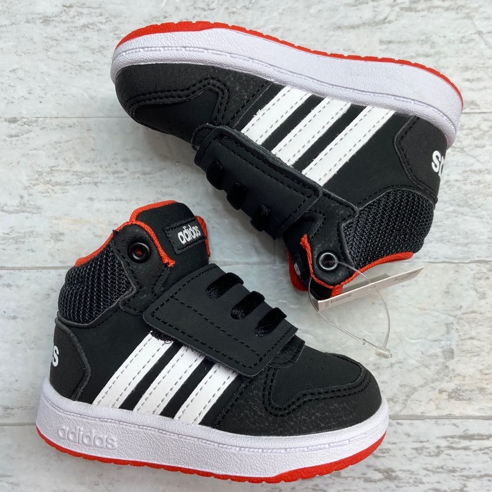 Adidas Hoops Mid 2.0 Toddler Velcro Sneakers - Picture 10 of 13